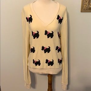 NWT Wildfox Black Doggie sweater sz S